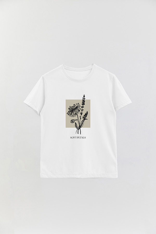 REMERA BASICA ESTAMPADA BT SOFT PETALS