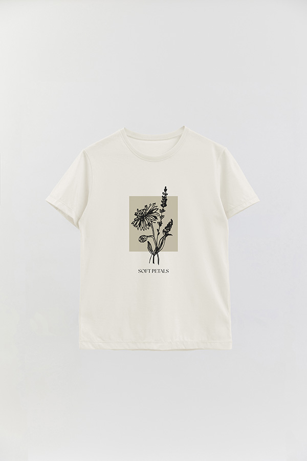 REMERA BASICA ESTAMPADA BT SOFT PETALS