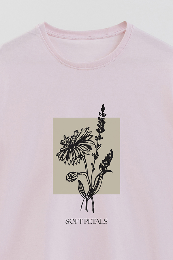 REMERA BASICA ESTAMPADA BT SOFT PETALS