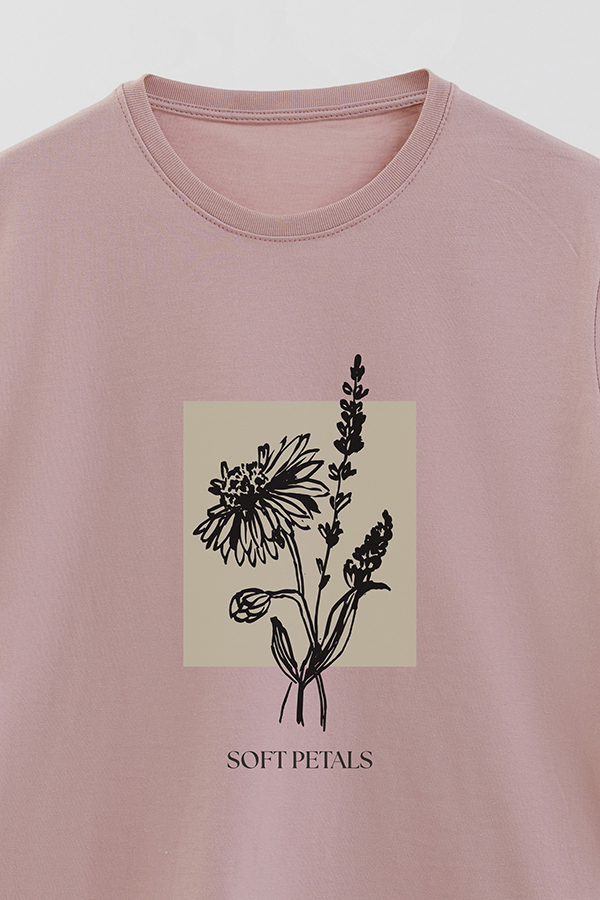 REMERA BASICA ESTAMPADA BT SOFT PETALS