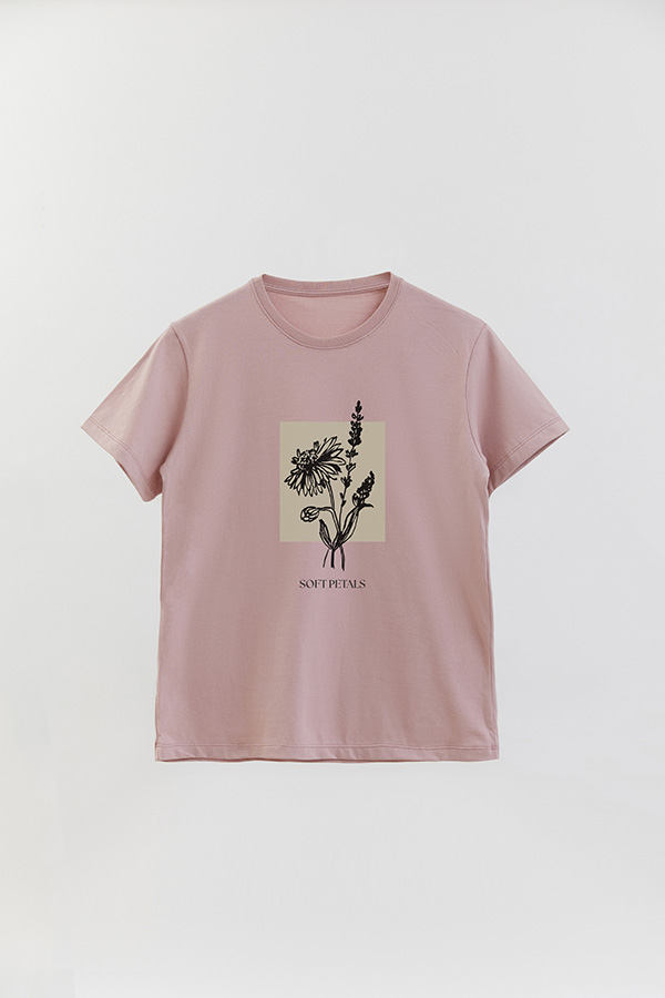 REMERA BASICA ESTAMPADA BT SOFT PETALS