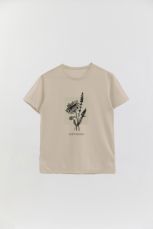 REMERA BASICA ESTAMPADA BT SOFT PETALS