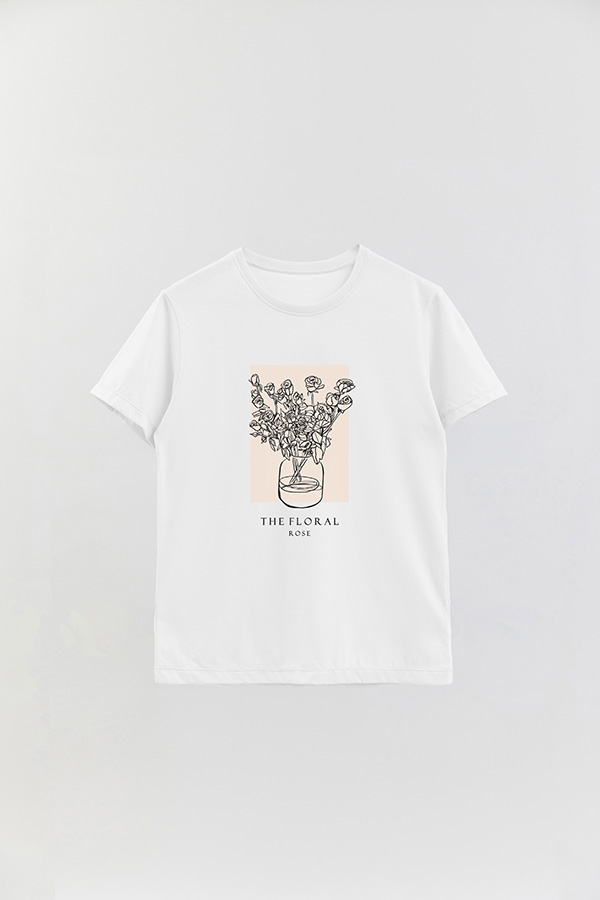 REMERA BASICA ESTAMPADA BT ROSE