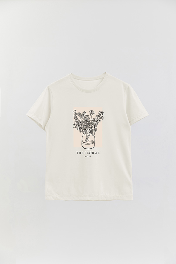 REMERA BASICA ESTAMPADA BT ROSE