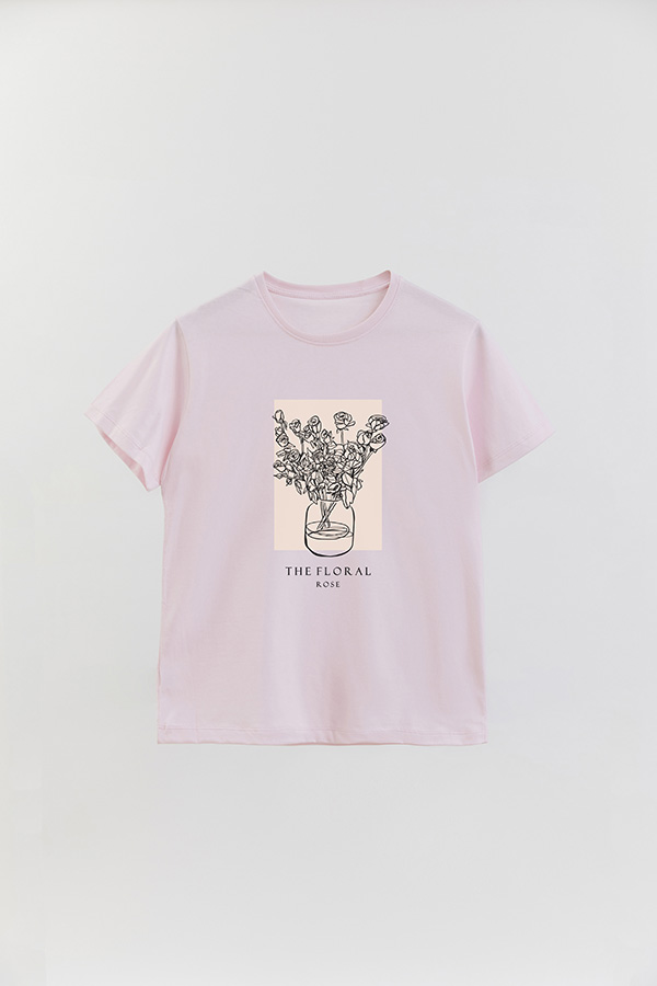 REMERA BASICA ESTAMPADA BT ROSE