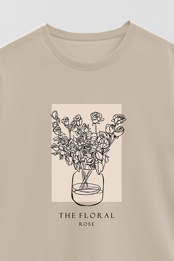 REMERA BASICA ESTAMPADA BT ROSE