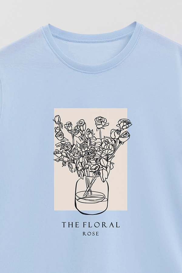 REMERA BASICA ESTAMPADA BT ROSE