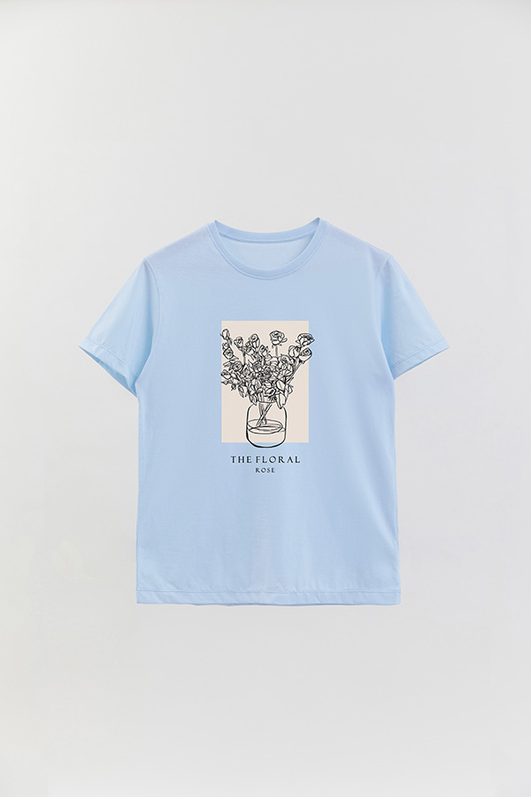 REMERA BASICA ESTAMPADA BT ROSE