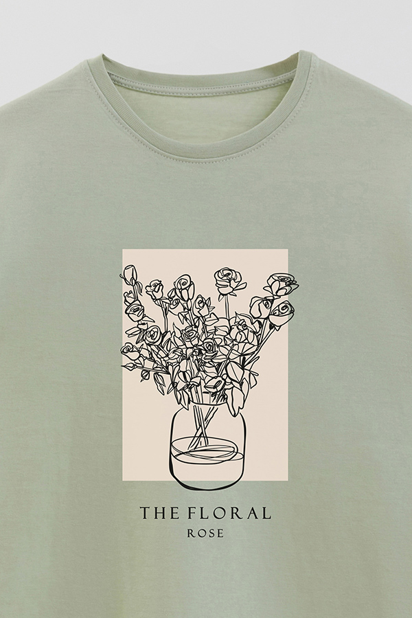 REMERA BASICA ESTAMPADA BT ROSE