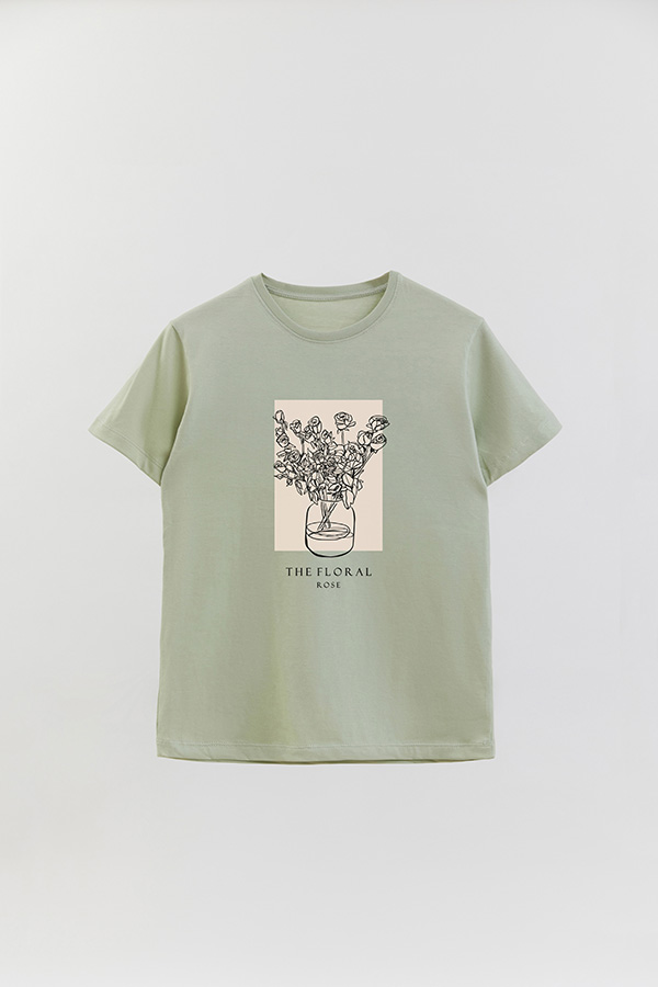 REMERA BASICA ESTAMPADA BT ROSE