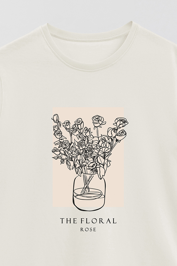 REMERA BASICA ESTAMPADA BT ROSE
