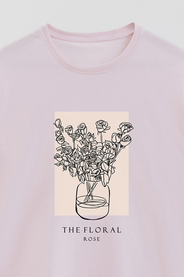 REMERA BASICA ESTAMPADA BT ROSE