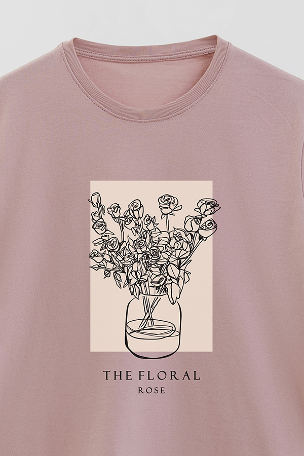 REMERA BASICA ESTAMPADA BT ROSE
