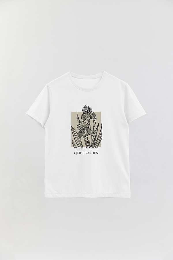 REMERA BASICA ESTAMPADA BT QUIET GARDEN