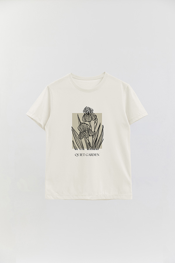 REMERA BASICA ESTAMPADA BT QUIET GARDEN