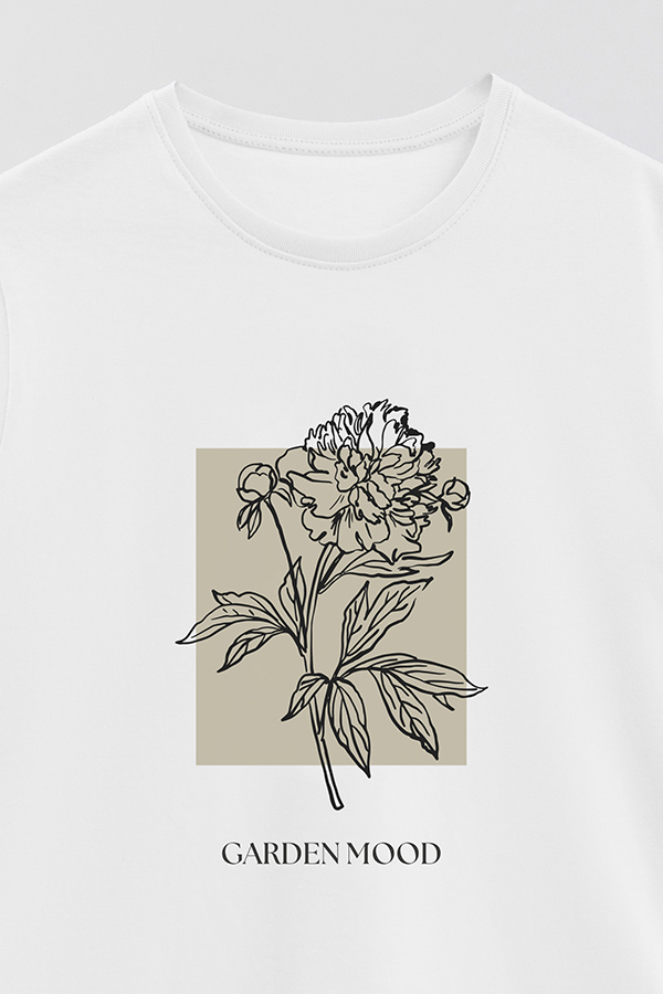 REMERA BASICA ESTAMPADA BT GARDEN MOOD