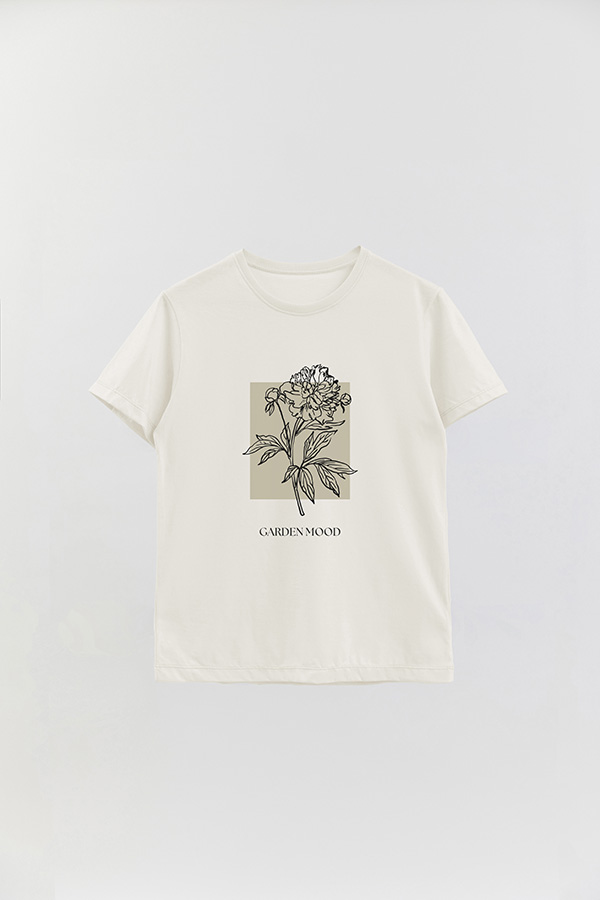 REMERA BASICA ESTAMPADA BT GARDEN MOOD