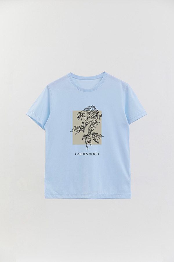 REMERA BASICA ESTAMPADA BT GARDEN MOOD
