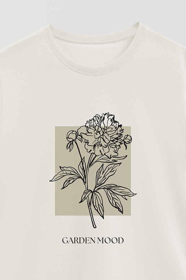 REMERA BASICA ESTAMPADA BT GARDEN MOOD