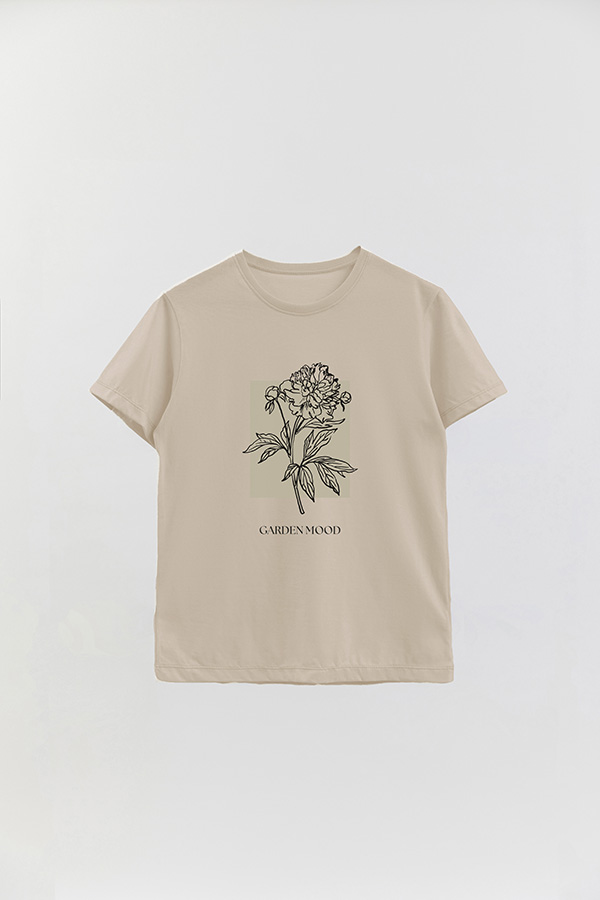 REMERA BASICA ESTAMPADA BT GARDEN MOOD