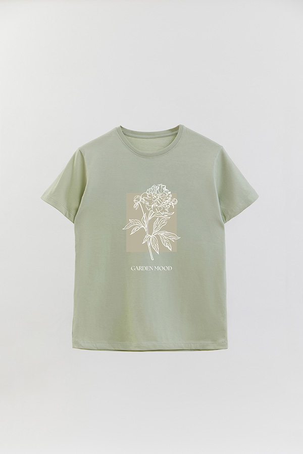 REMERA BASICA ESTAMPADA BT GARDEN MOOD