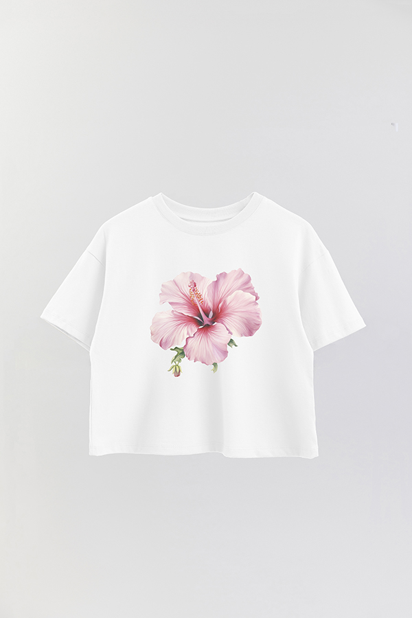 REMERA CROP ESTAMPADA HIBISCUS 4