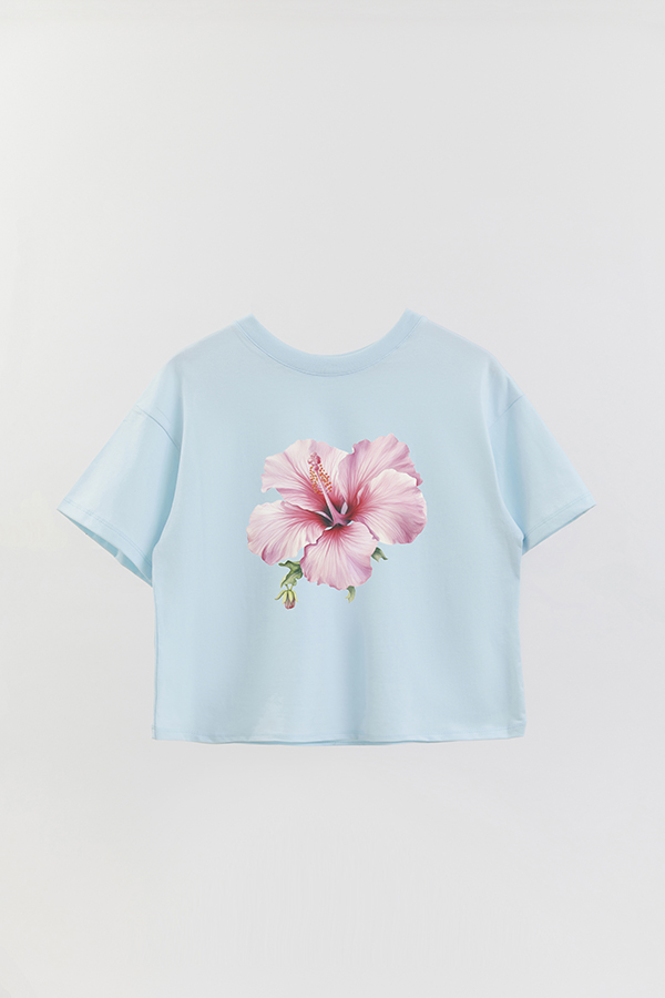 REMERA CROP ESTAMPADA HIBISCUS 4