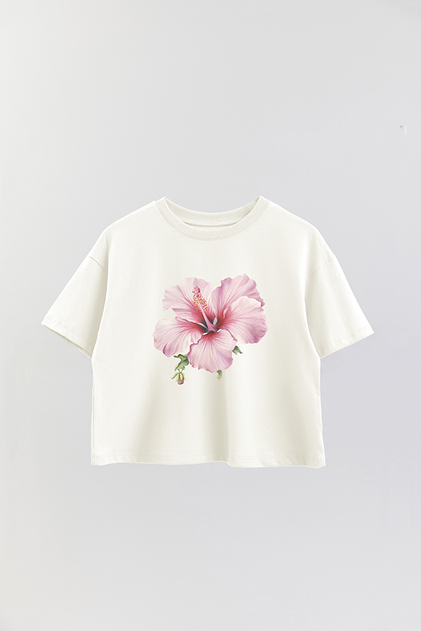 REMERA CROP ESTAMPADA HIBISCUS 4