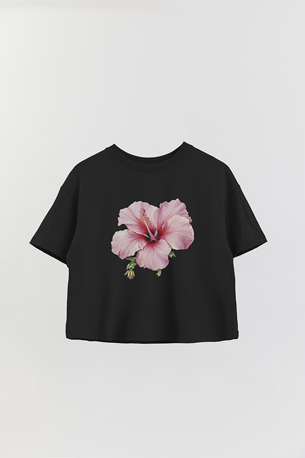REMERA CROP ESTAMPADA HIBISCUS 4