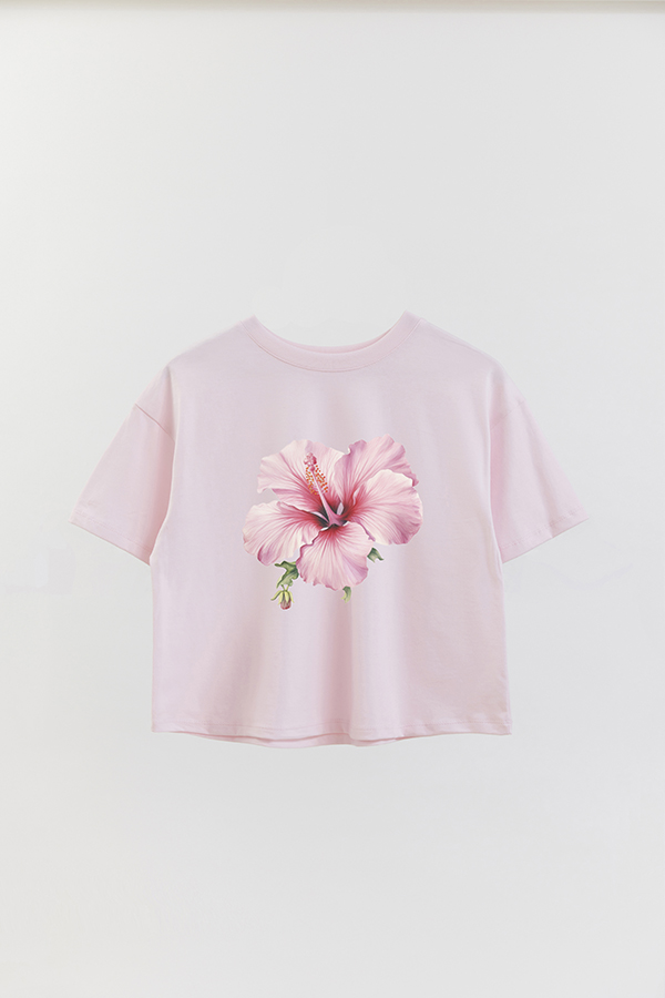 REMERA CROP ESTAMPADA HIBISCUS 4