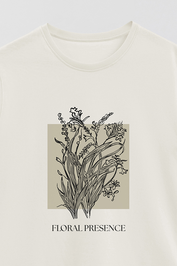 REMERA BASICA ESTAMPADA BT FLORAL PRESENCE