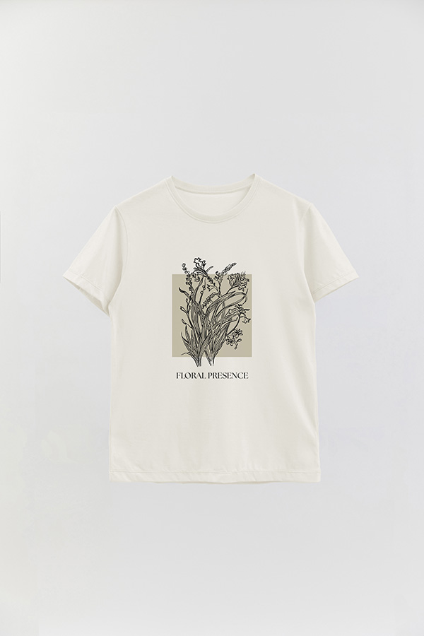 REMERA BASICA ESTAMPADA BT FLORAL PRESENCE