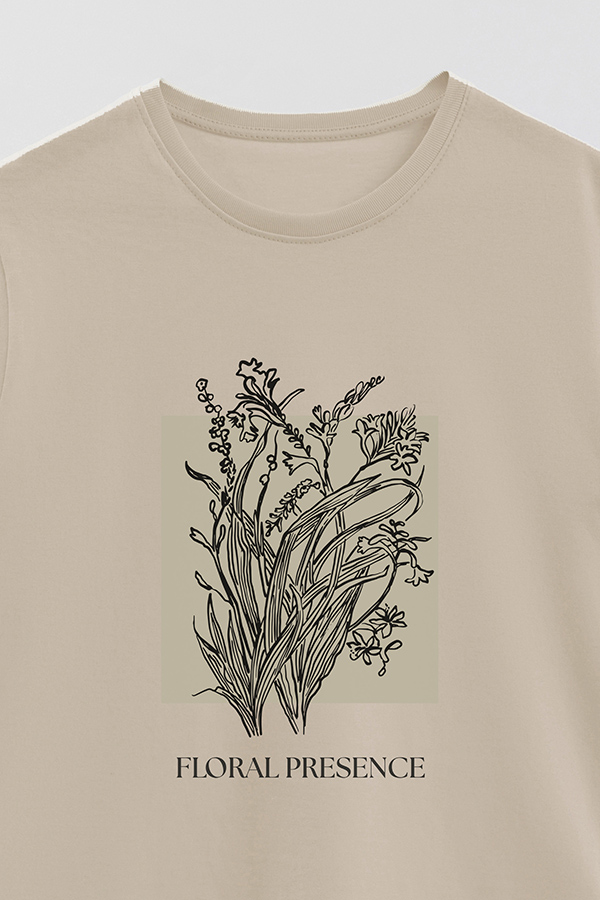 REMERA BASICA ESTAMPADA BT FLORAL PRESENCE