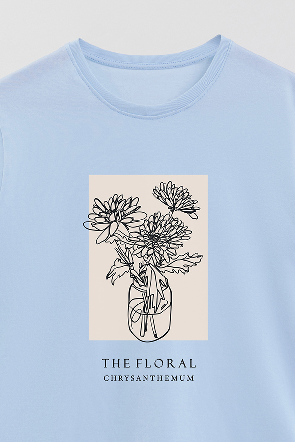REMERA BASICA ESTAMPADA BT CRYSANTHEMUM