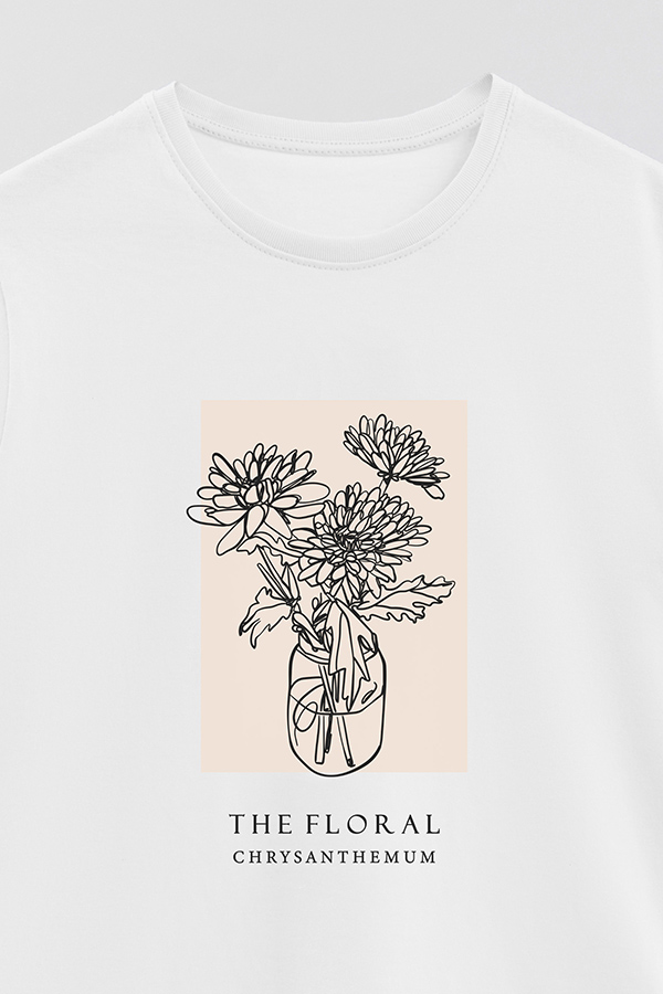 REMERA BASICA ESTAMPADA BT CRYSANTHEMUM