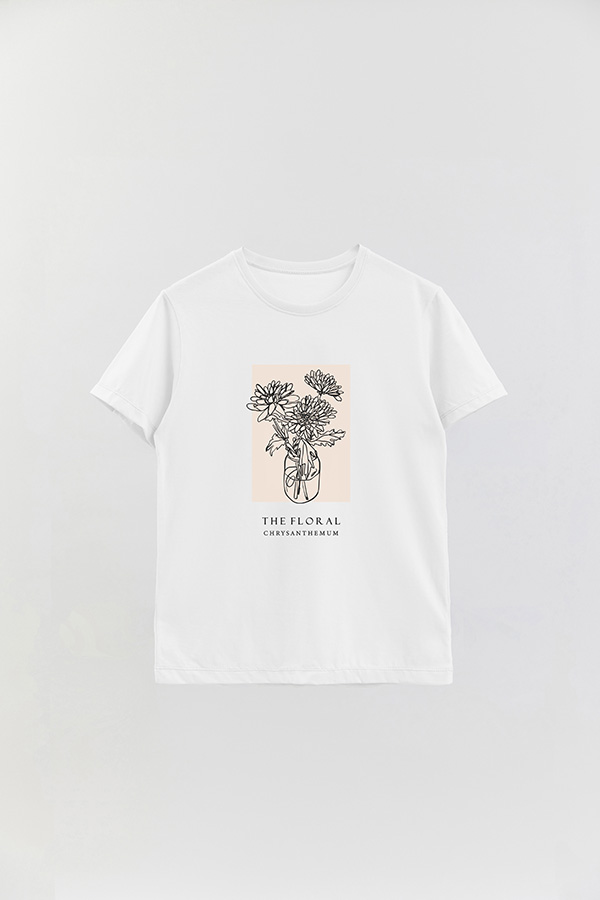 REMERA BASICA ESTAMPADA BT CRYSANTHEMUM