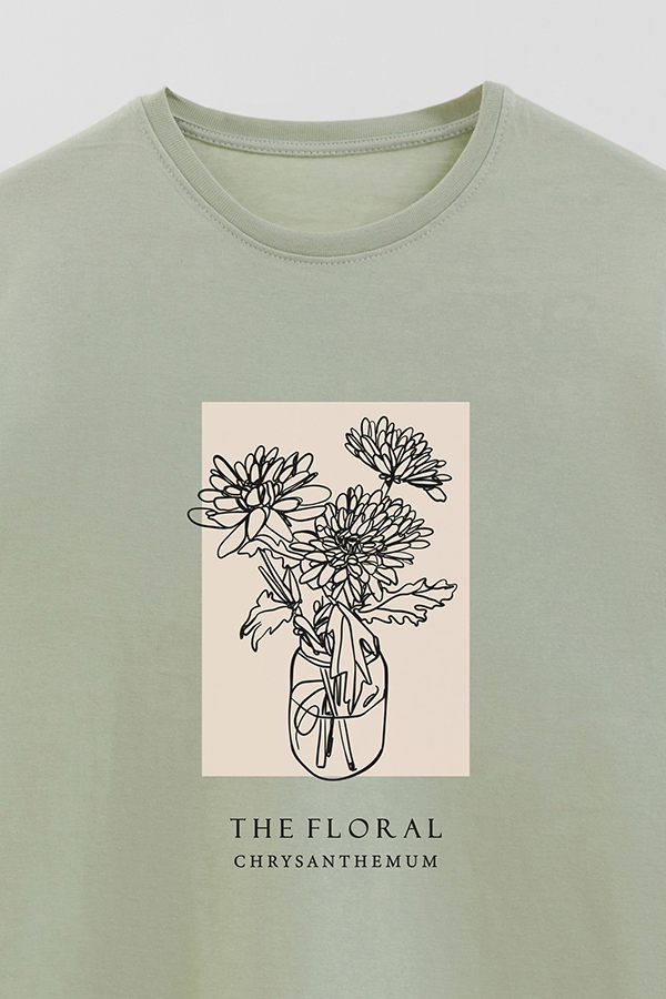 REMERA BASICA ESTAMPADA BT CRYSANTHEMUM