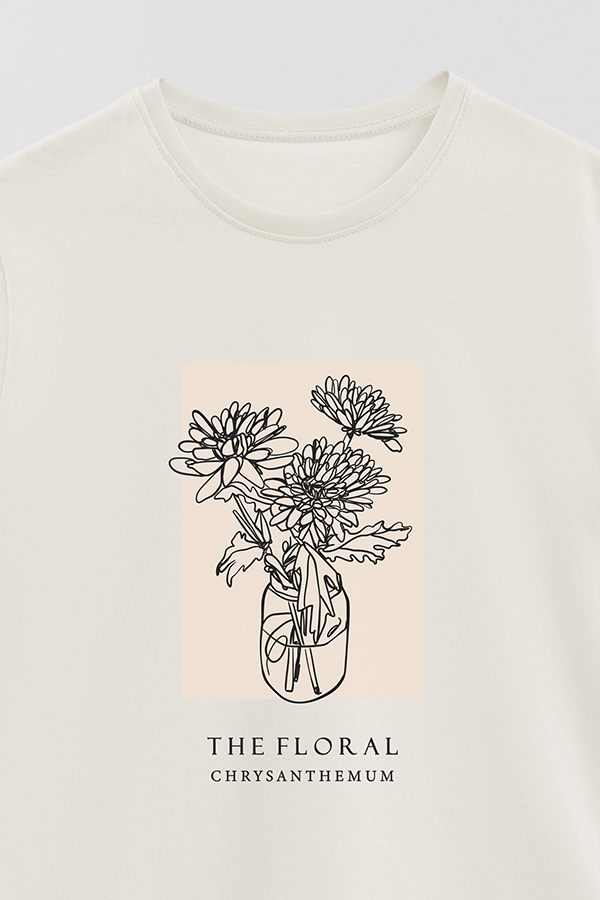 REMERA BASICA ESTAMPADA BT CRYSANTHEMUM