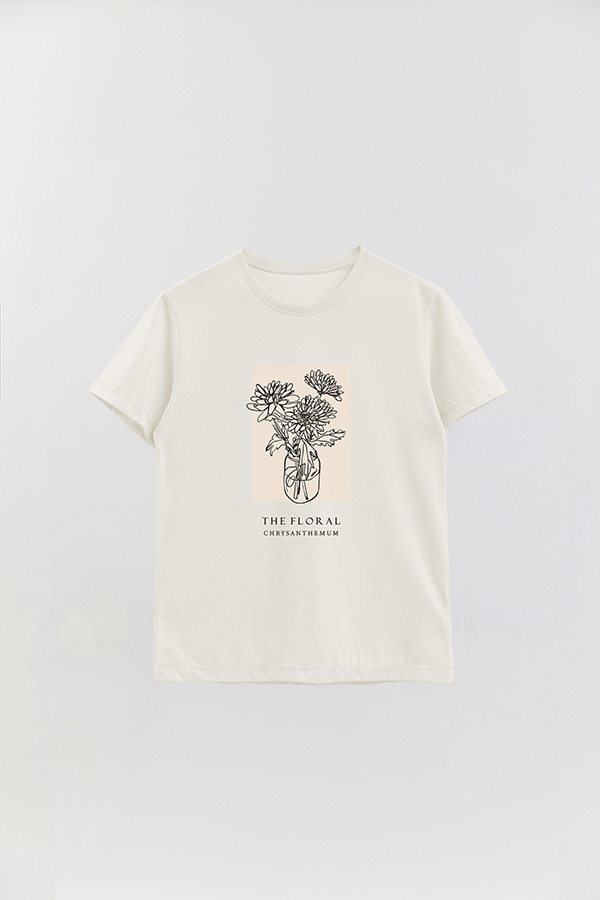 REMERA BASICA ESTAMPADA BT CRYSANTHEMUM