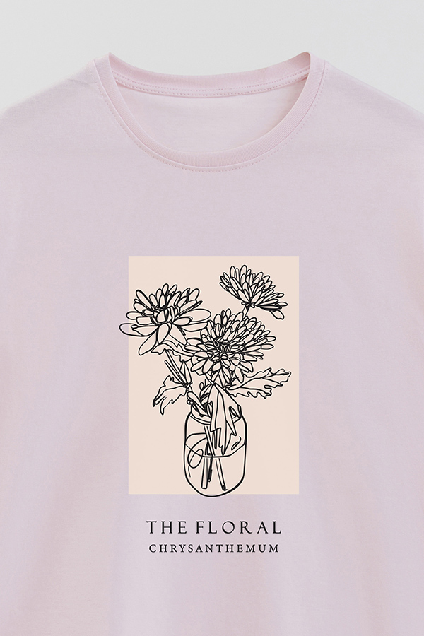 REMERA BASICA ESTAMPADA BT CRYSANTHEMUM