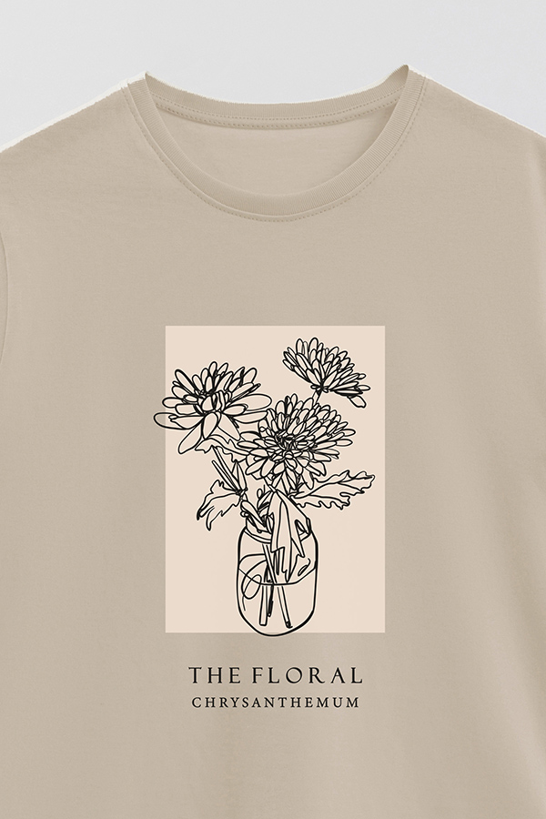 REMERA BASICA ESTAMPADA BT CRYSANTHEMUM