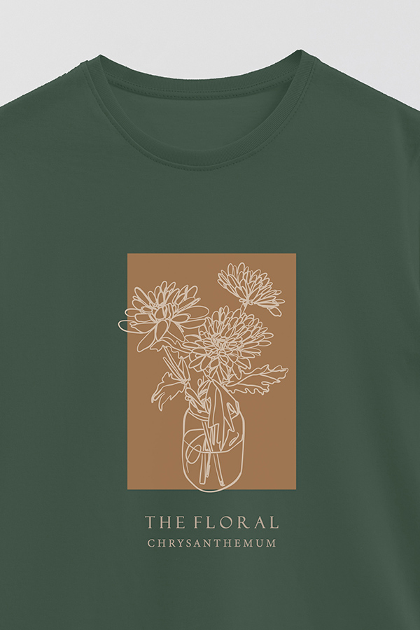 REMERA BASICA ESTAMPADA BT CRYSANTHEMUM