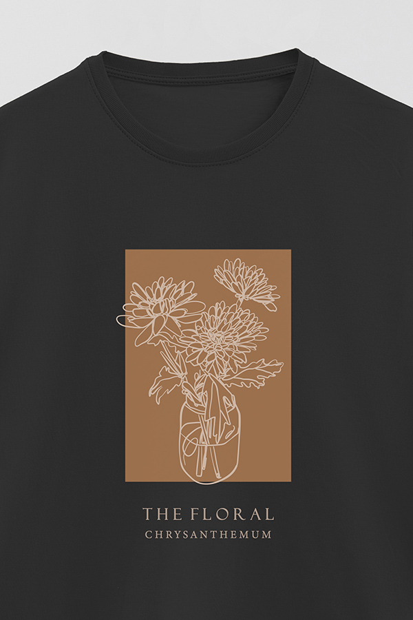 REMERA BASICA ESTAMPADA BT CRYSANTHEMUM