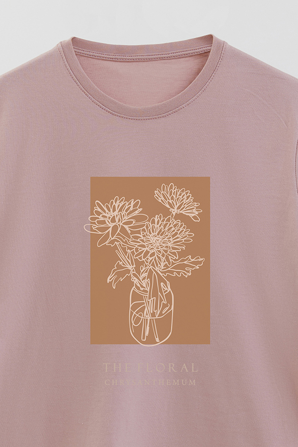 REMERA BASICA ESTAMPADA BT CRYSANTHEMUM