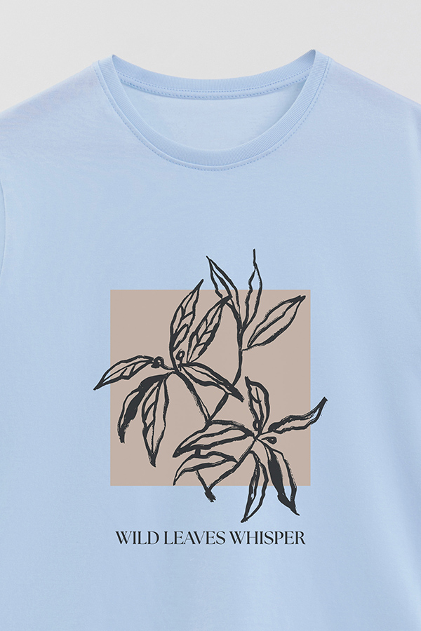 REMERA BASICA ESTAMPADA BT WILD LEAVES