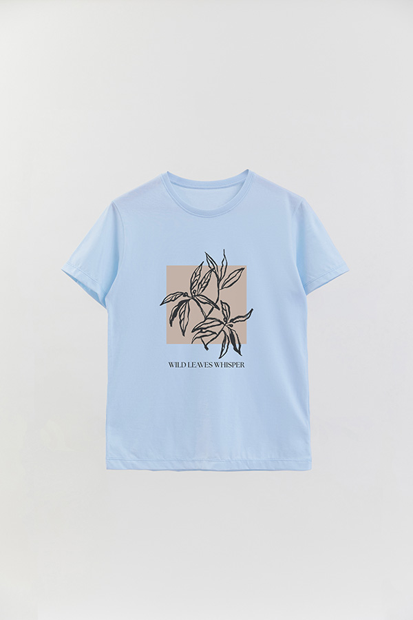 REMERA BASICA ESTAMPADA BT WILD LEAVES