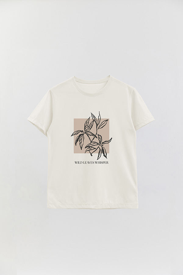 REMERA BASICA ESTAMPADA BT WILD LEAVES