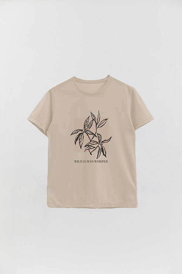 REMERA BASICA ESTAMPADA BT WILD LEAVES
