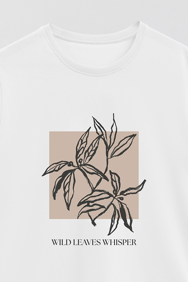 REMERA BASICA ESTAMPADA BT WILD LEAVES