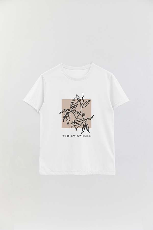 REMERA BASICA ESTAMPADA BT WILD LEAVES